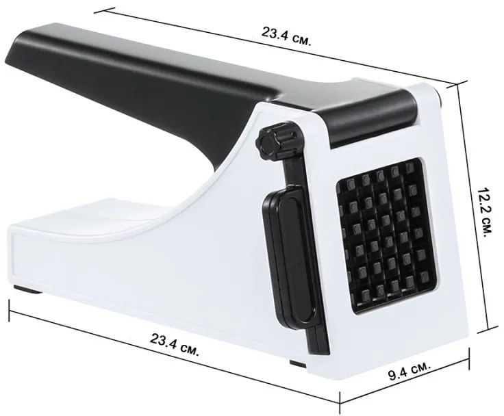 Πρέσα πατάτας Izibizi PS-321B, ανοξείδωτο ατσάλι, λαστιχένιες άκρες, χωρίς BPA, λευκό/μαύρο