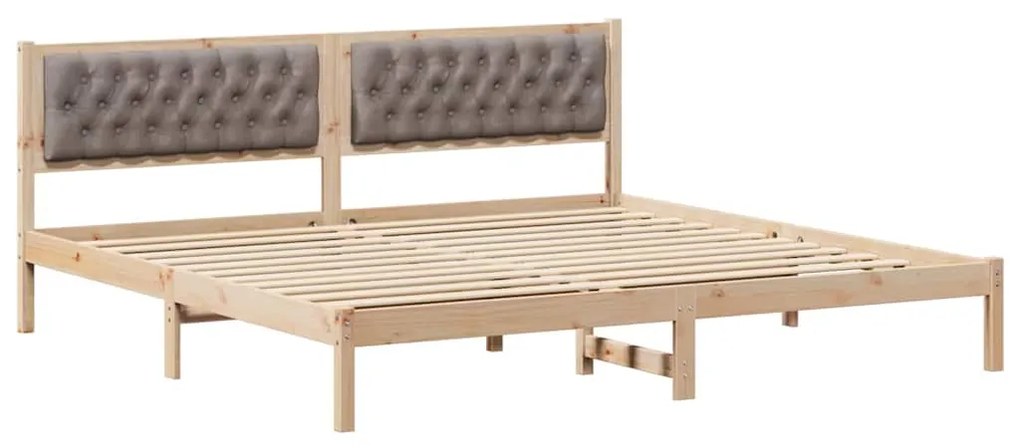 vidaXL Σκελετός Κρεβατιού Taupe 200 x 200 cm Στερεά ξυλεία πεύκου