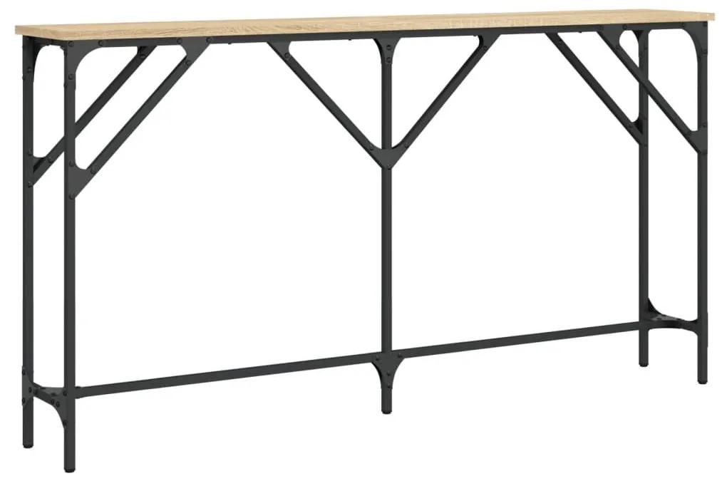 Τραπέζι Κονσόλα Sonoma Δρυς 140 x 23 x 75 εκ. από Επεξεργ. Ξύλο - Καφέ