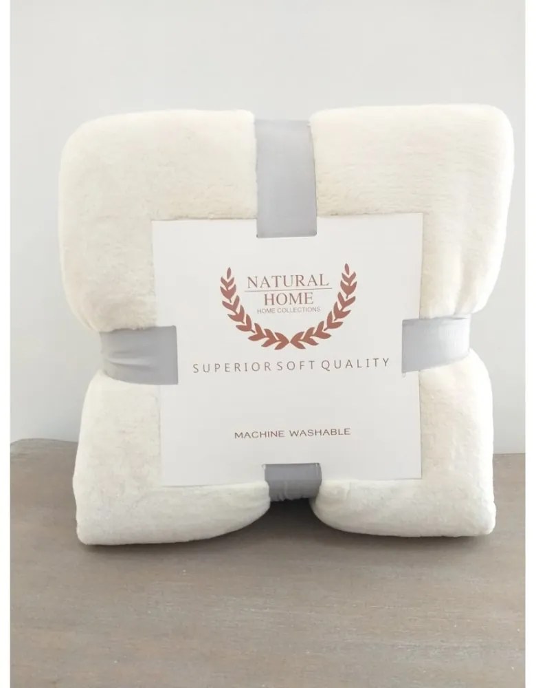 Κουβέρτα Υπέρδιπλη 220x240 Fleece Natural Home Fleece Εκρού