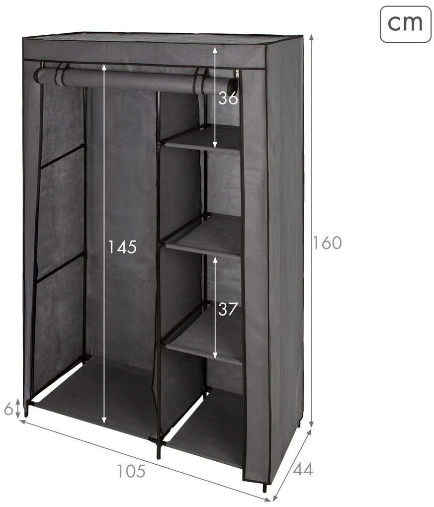 Ντουλάπα για τα ρπύχα Max Home Σκούρο γκρίζο 105 X 160 X 44 CM x2