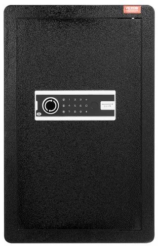 VEVOR Single Door 4.0 cu.ft Safe Box with Key Lock &amp; Password LED Light Black