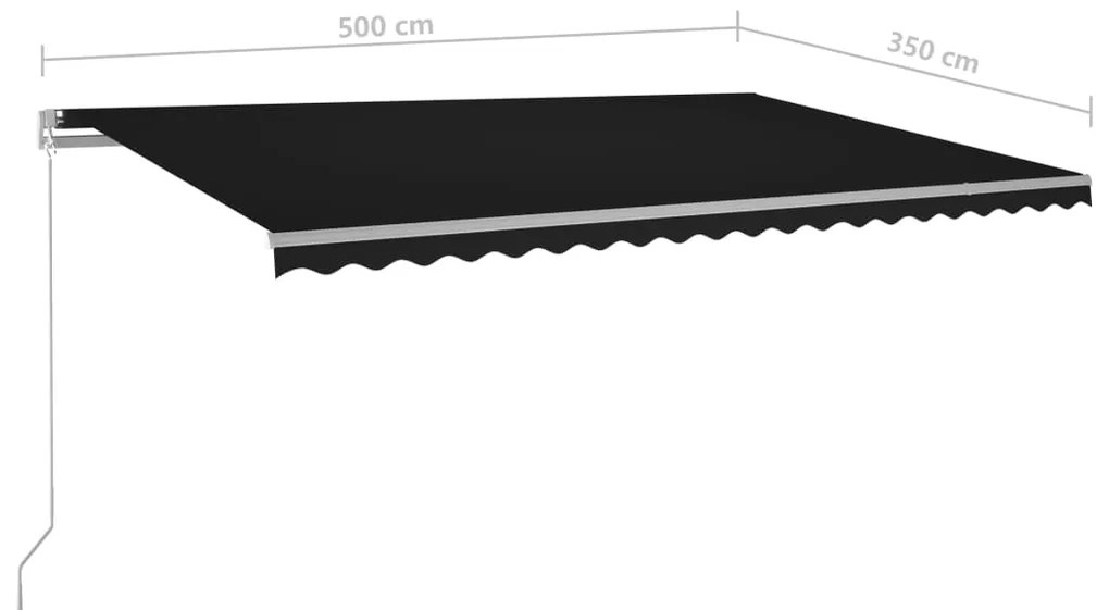 Τέντα Αυτόματη Ανεξάρτητη Ανθρακί 500 x 350 εκ. - Ανθρακί