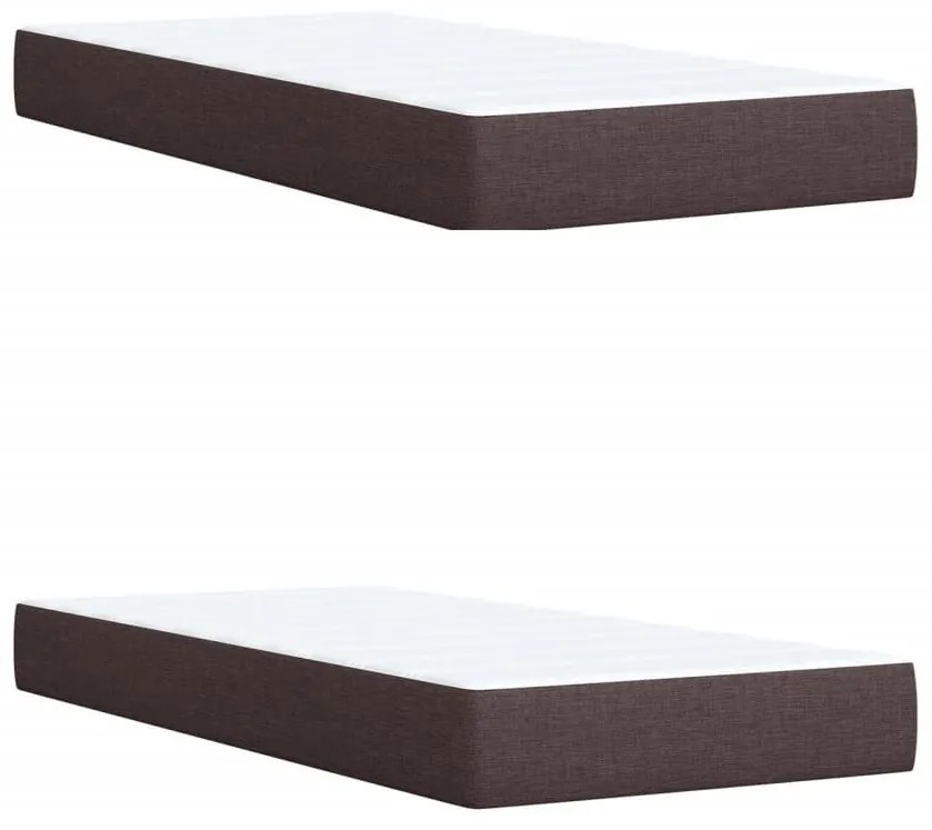 Κρεβάτι Boxspring με Στρώμα Σκούρο Καφέ 200x200 εκ. Υφασμάτινο - Καφέ