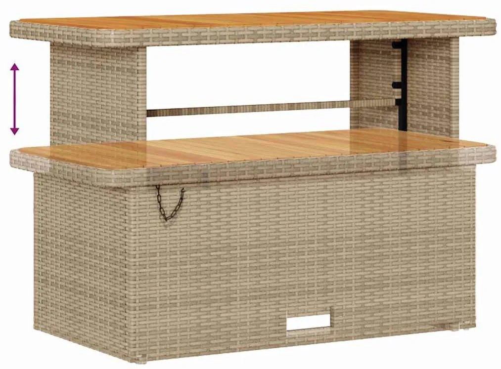 vidaXL Σετ Καναπέ Κήπου με μαξιλάρι 9 pcs μπεζ και ανοιχτό γκρι