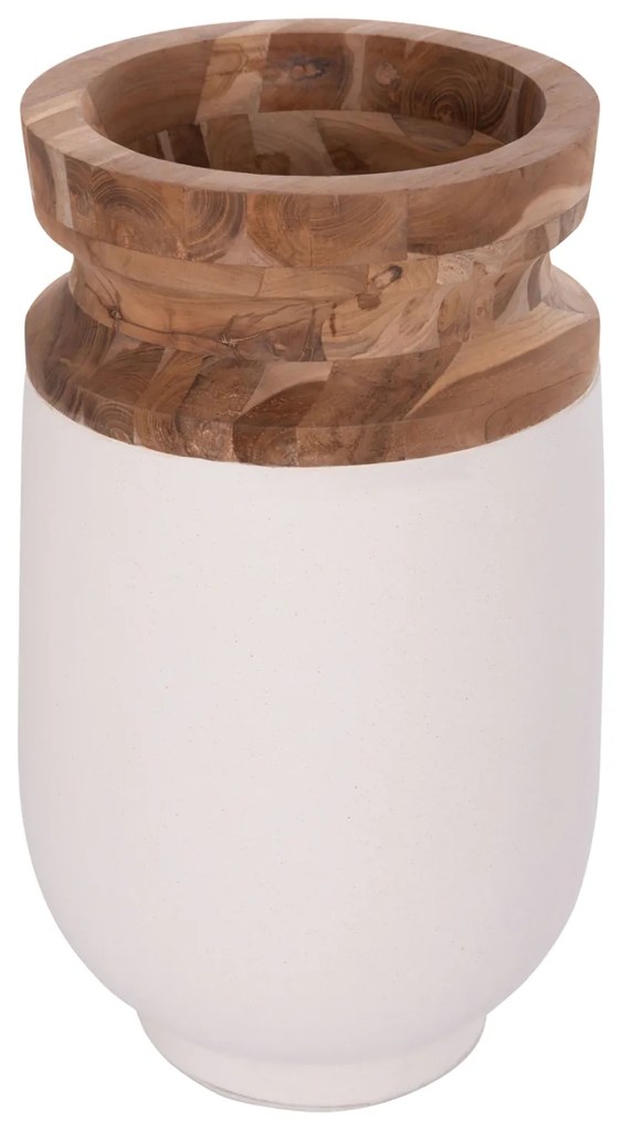 ΔΙΑΚΟΣΜΗΤΙΚΟ ΒΑΖΟ ΔΑΠΕΔΟΥ LINTER HM4662.02S FIBER CEMENT ΛΕΥΚΟ--ΞΥΛΟ ΤΕΑΚ Φ34x60Υεκ.