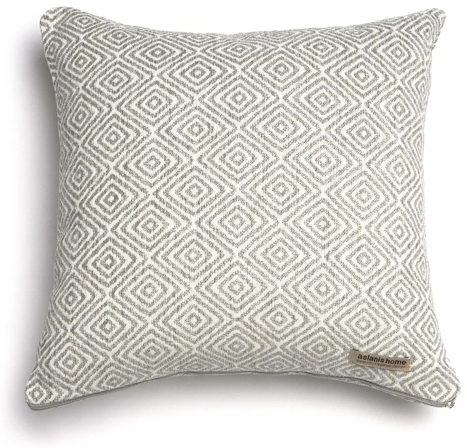 Μαξιλαροθήκη Διακοσμητική Panion Classic Grey-Sugar Aslanis Home 45X45 Βαμβάκι-Chenille