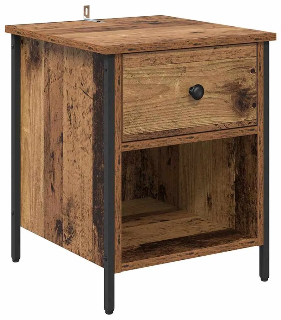 vidaXL Κομοδίνο 2 pcs Παλαιό ξύλο 40 x 42 x 50 cm Επεξεργασμένο ξύλο