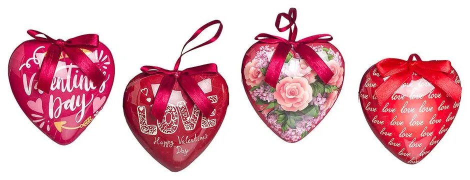 JΚ Home Décor - Καρδιά Κρεμαστή Set4 8cm