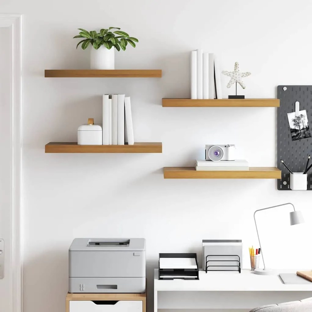 vidaXL Ράφι Τοίχου 4 pcs Καφέ 50 x 23 x 4 εκ. Επεξεργασμένο ξύλο