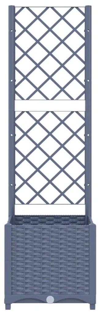 Ζαρντινιέρα Κήπου με Καφασωτό Μπλε Γκρι 40x40x136 εκ. από PP 318249