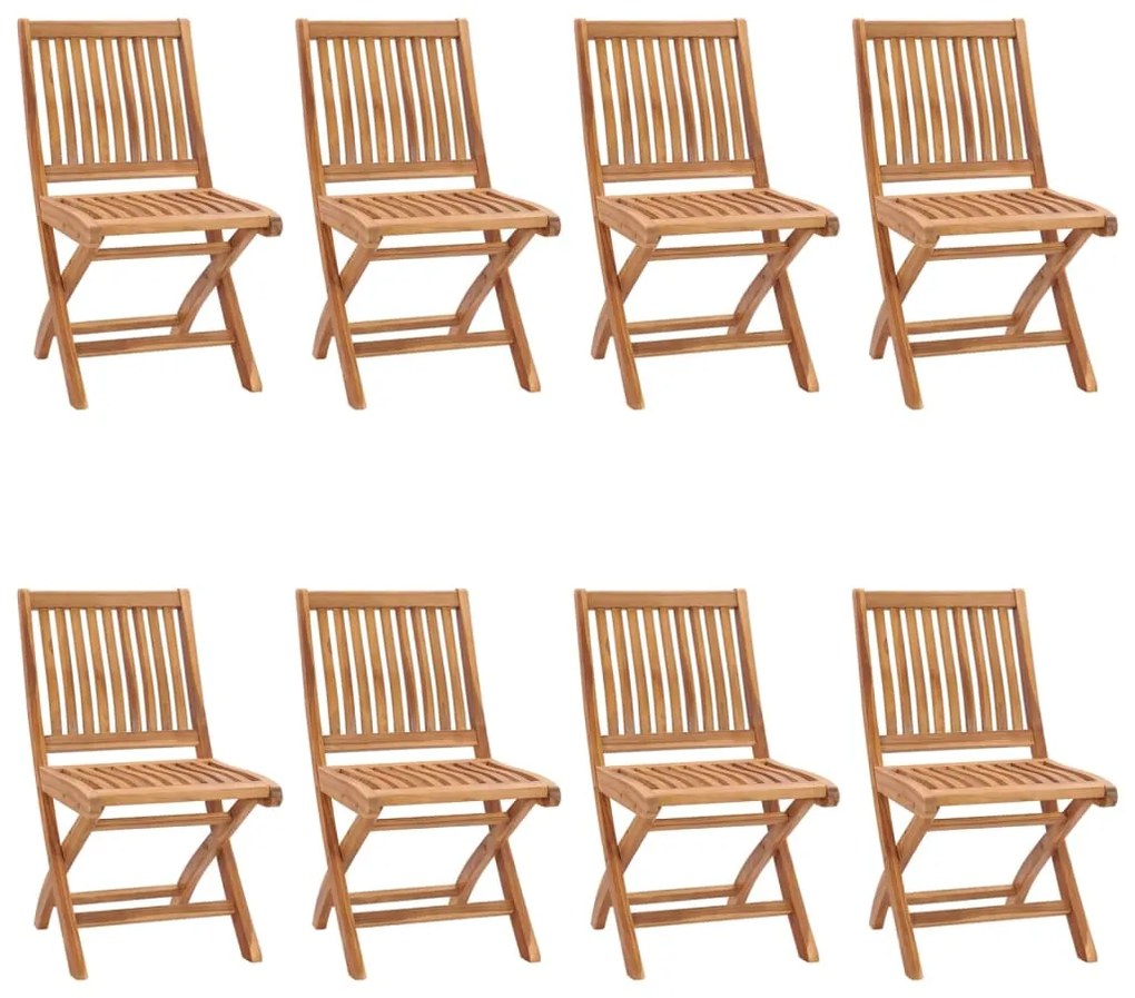 vidaXL Καρέκλες Κήπου Πτυσσόμενες 8 τεμάχια από Μασίφ Ξύλο Teak