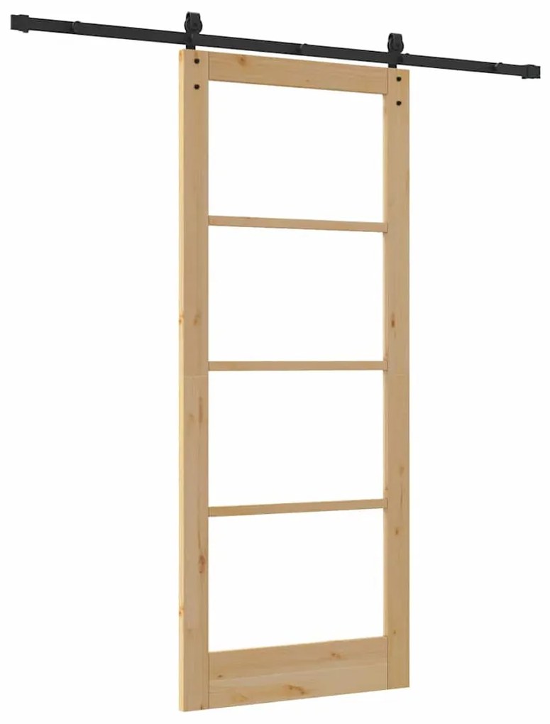 vidaXL Συρόμενη Πόρτα ORKDAL Καφέ 86 x 211 cm Μασίφ ξύλο πεύκου