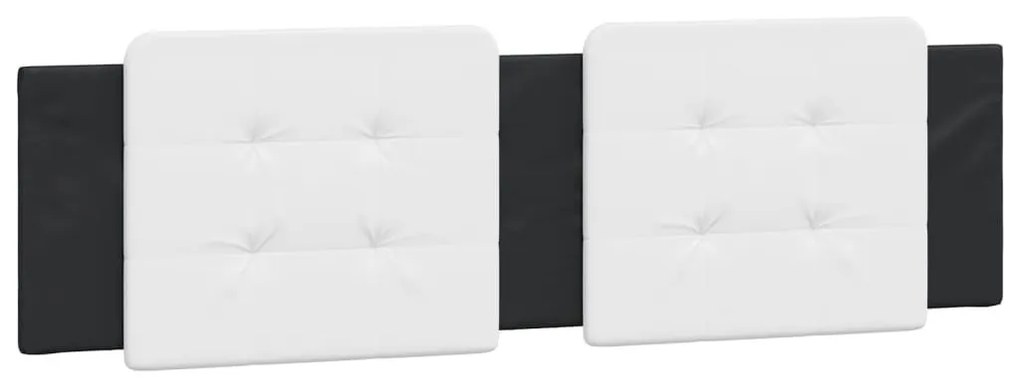 Πλαίσιο Κρεβατιού με LED Μαύρο/Λευκό 180x200εκ. Συνθετικό Δέρμα - Μαύρο