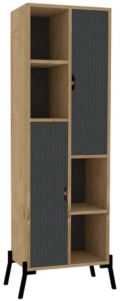 Βιβλιοθήκη Sorrento 835PUQ5308 48,2x30x160cm Oak-Anthracite