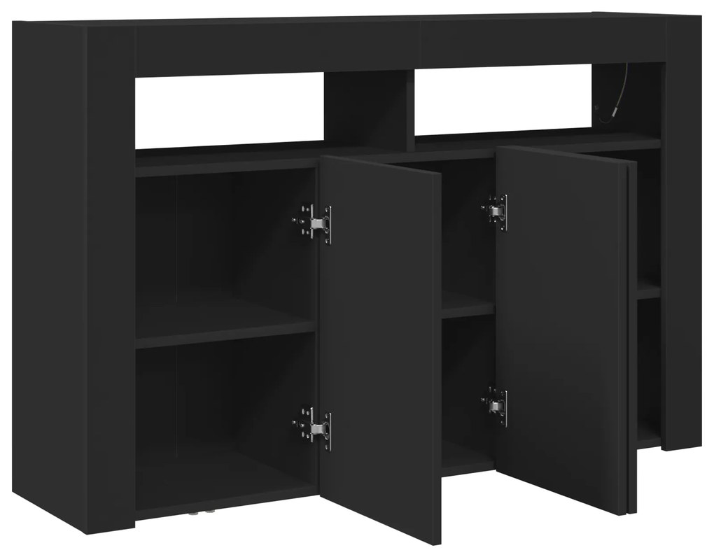 vidaXL Σαλονιού Μαύρο Ξύλο μηχανής 116 x 30 x 75 εκ Σαλονιού Ορθογώνιο