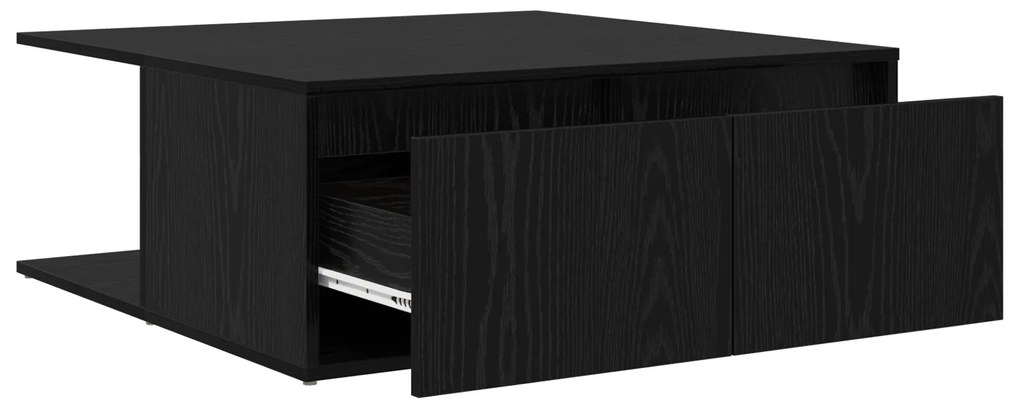 vidaXL Τραπεζάκι σαλονιού with Drawer Μαύρη δρυς 80 x 80 x 31 cm