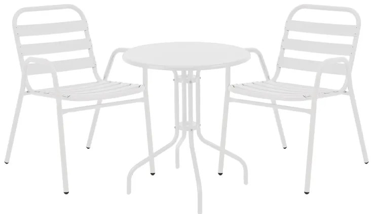 Intrahome Τραπεζαρία Vergo-Sussie Intrahome σετ 3τεμ λευκό μέταλλο Φ60x70εκ | SKU: INTRAPA-241111254