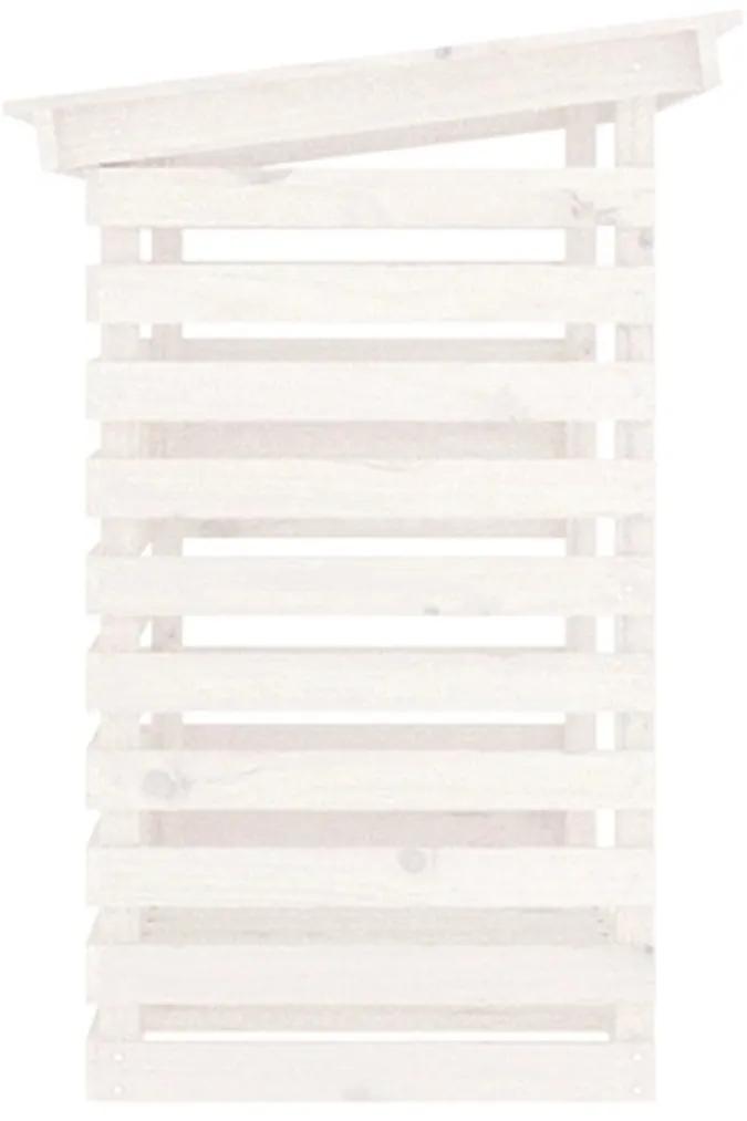 Ραφιέρα Καυσόξυλων Λευκή 108x73x108 εκ. από Μασίφ Ξύλο Πεύκου