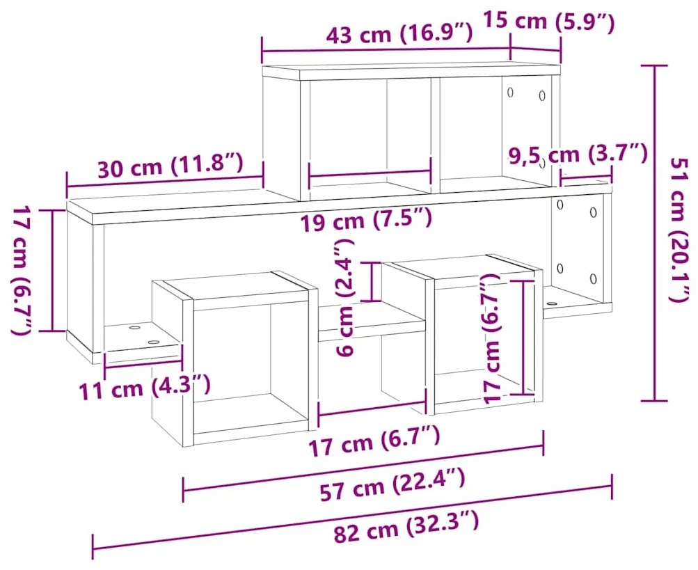 vidaXL Ράφι Τοίχου σε Σχήμα Αυτοκινήτου Λευκό 82x15x51 εκ. Επεξ. Ξύλο