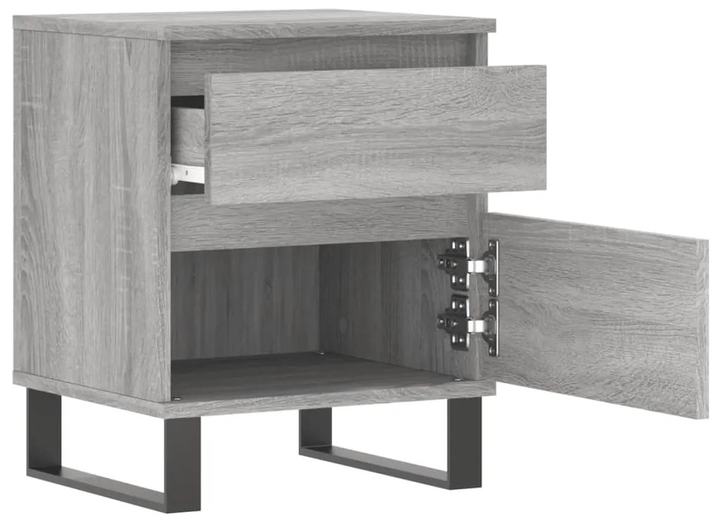 vidaXL Κομοδίνα 2 τεμ. Γκρι Sonoma 40 x 35 x 50 εκ. από Επεξεργ. Ξύλο