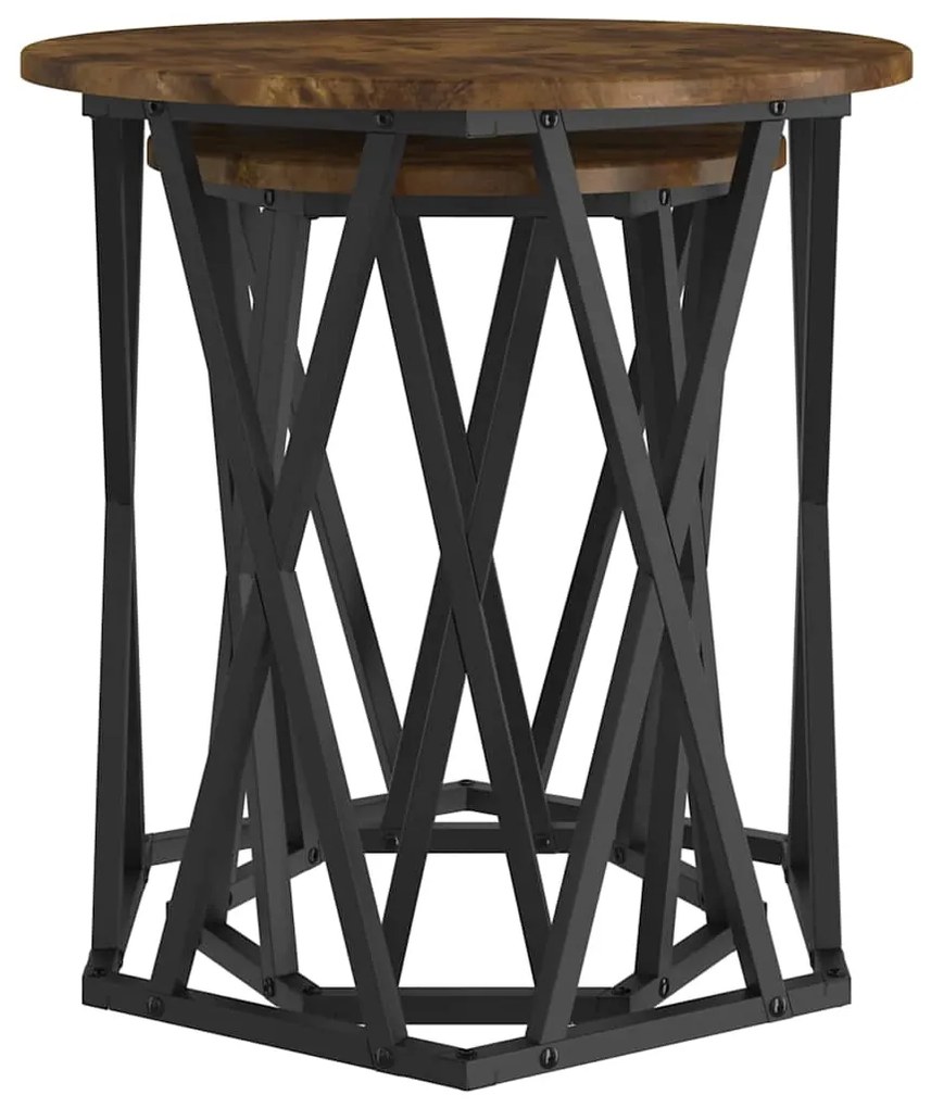 vidaXL Τραπεζάκι σαλονιού 2 pcs Καπνιστή δρυς 50 x 50 x 50 cm