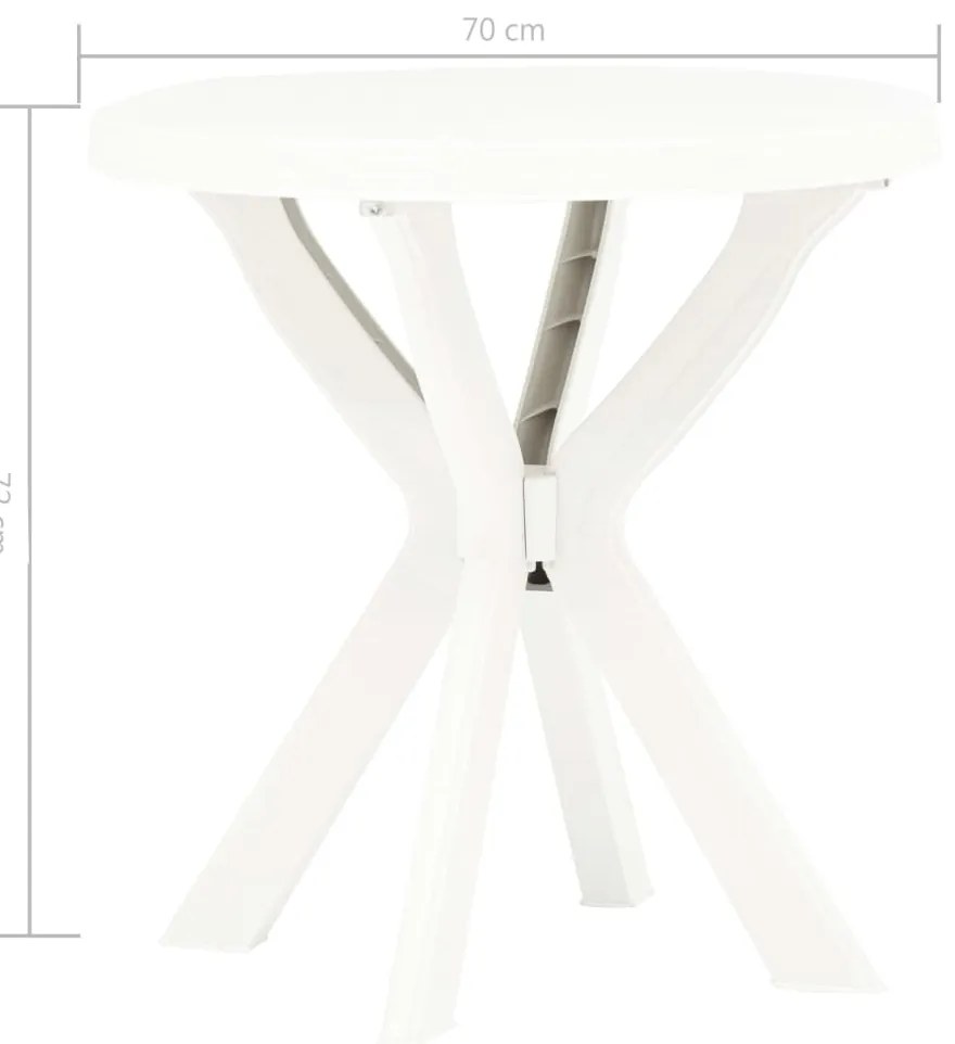 vidaXL Τραπέζι Bistro Λευκό Ø70 εκ. Πλαστικό