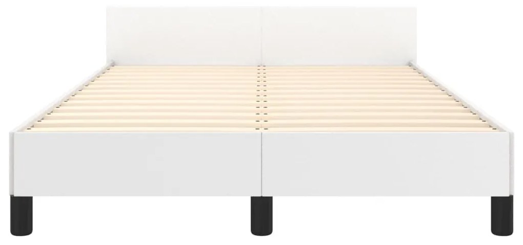 vidaXL Πλαίσιο Κρεβατιού με Κεφαλάρι Λευκό 120x200 εκ. Συνθετικό Δέρμα