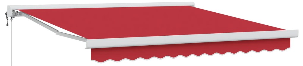 vidaXL Αυτόματη Ανασυρόμενη Τέντα Κόκκινη 350x250 εκ.