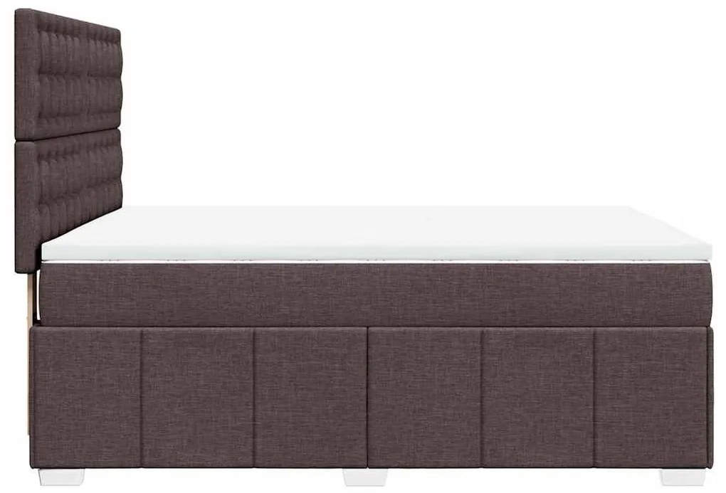 Κρεβάτι Boxspring με Στρώμα Σκούρο Καφέ 140x190 εκ. Υφασμάτινο 3293980
