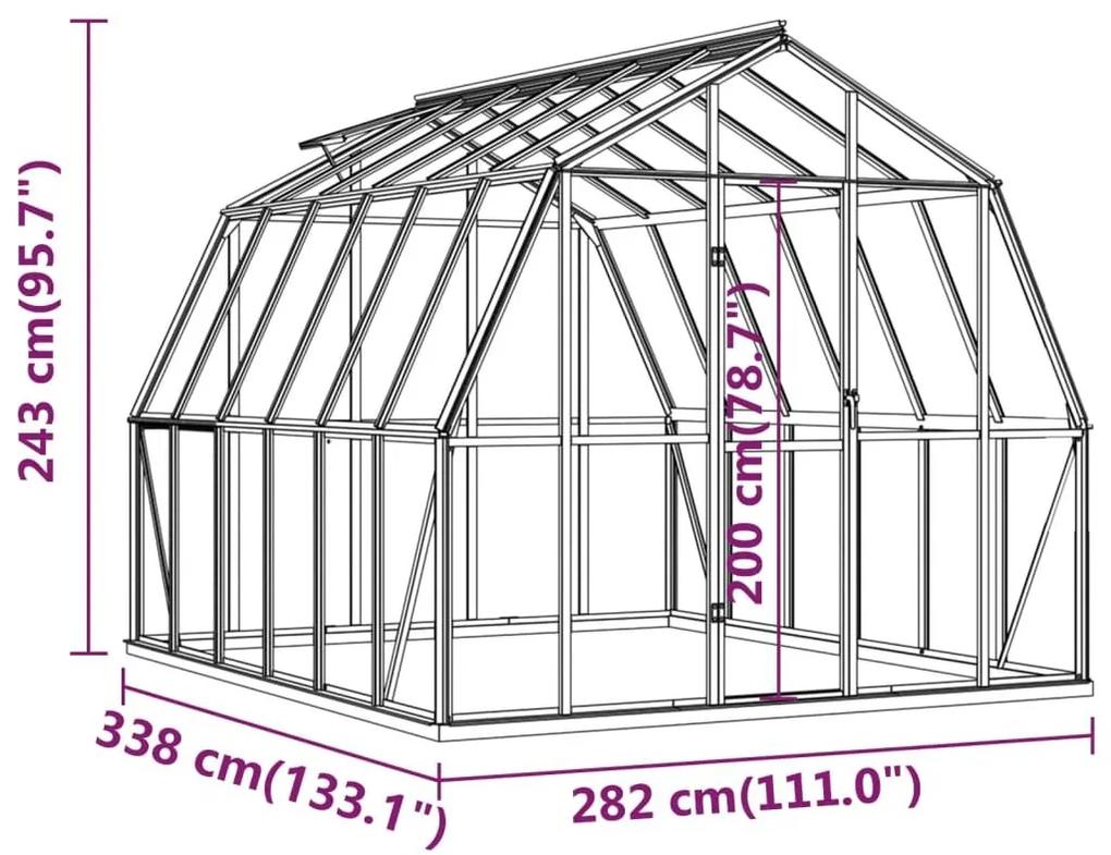 Θερμοκήπιο με Πλαίσιο Βάσης Ανθρακί 9,53 μ² από Αλουμίνιο - Ανθρακί