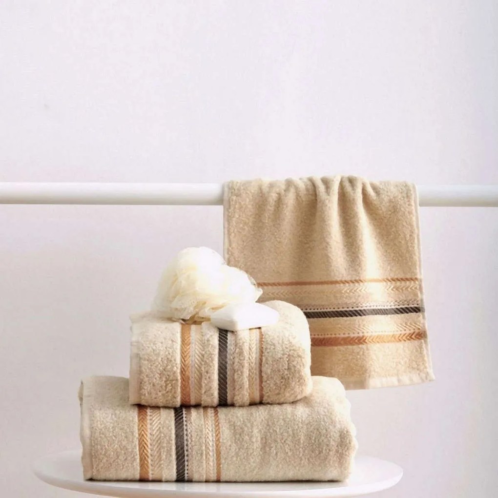 Πετσέτα Timothy Cream Sb Home Προσώπου 50x90cm 100% Cotton