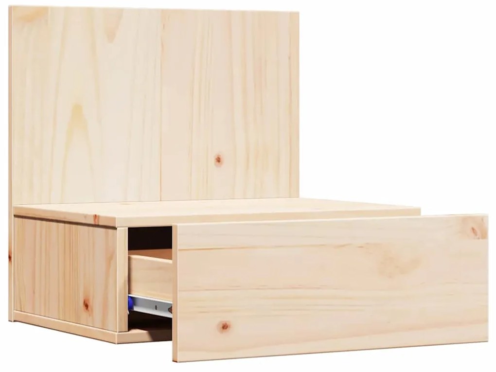 vidaXL Κομοδίνο με συρτάρι Καφέ 42 x 32.5 x 40 εκ Μασίφ ξύλο πεύκου