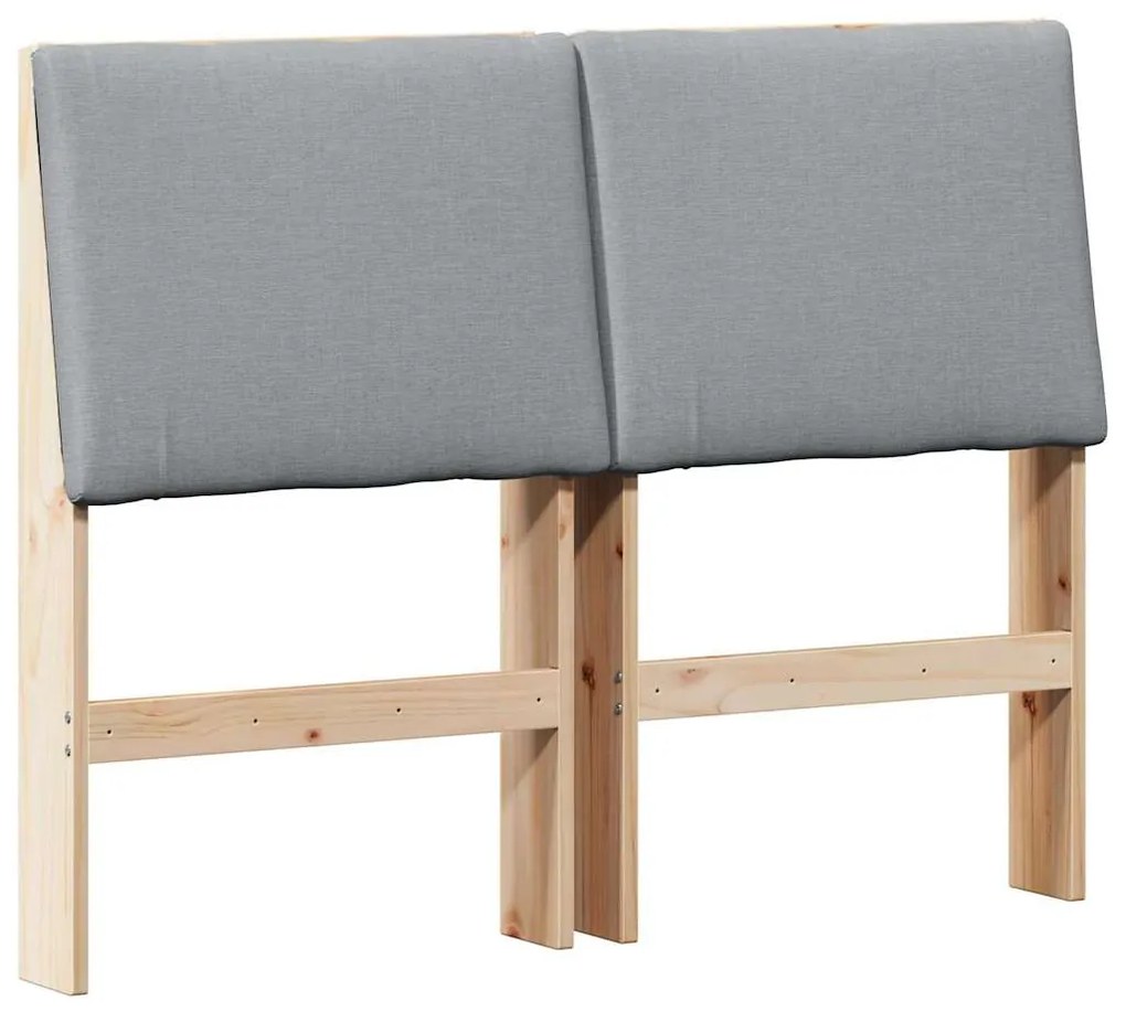 vidaXL Ταπετσαρισμένο κεφαλάρι Ανοιχτό γκρι 135 cm