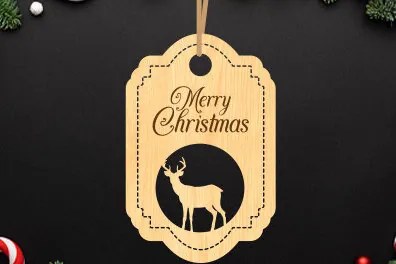 Σετ των 3 Intra απο ξύλο plywood 3mm-4mm πάχος Χριστουγεννιάτικο δώρο ετικέτα e Δίασταση 15x15 cm INTRAFABR-79624070