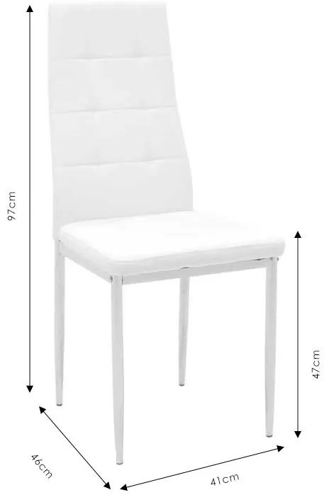 Καρέκλα Cube PU μόκα-πόδι χρωμίου 4αδα 41x46x97 εκ.