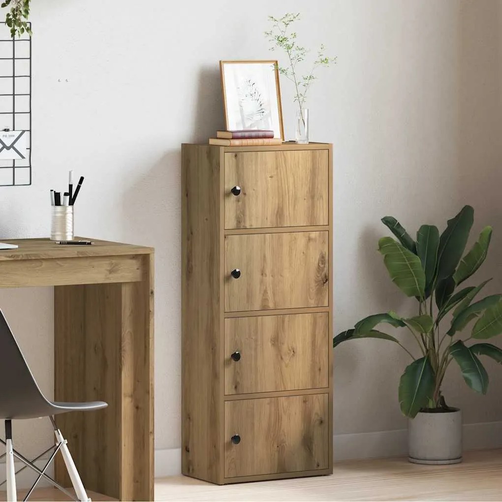 Βιβλιοθήκη Αρτισιανή Δρυς 40x24x102 εκ. Επεξ. Ξύλο - Καφέ