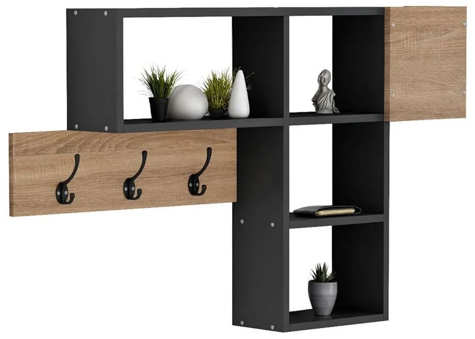 Κρεμάστρα Εισόδου Με Ράφια Harlan HM8973.11 99,5x15x61cm Sonoma-Grey Μελαμίνη