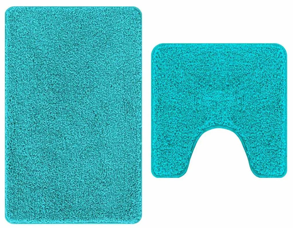 vidaXL Πατάκι μπάνιου 2 pcs Τιρκουάζ 50 x 50 cm Πολυπροπυλένιο