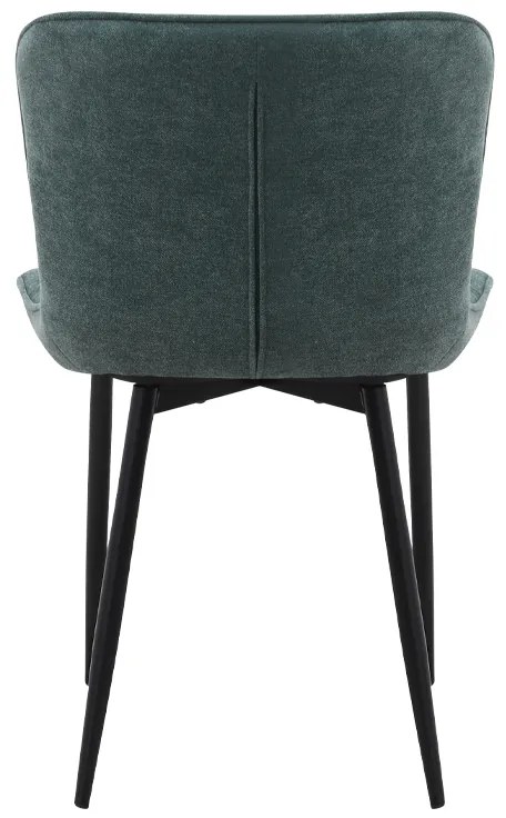 Καρέκλα τραπεζαρίας Chiara Megapap πράσινο ύφασμα - μεταλλικό μαύρο πόδι 48x58x81εκ.