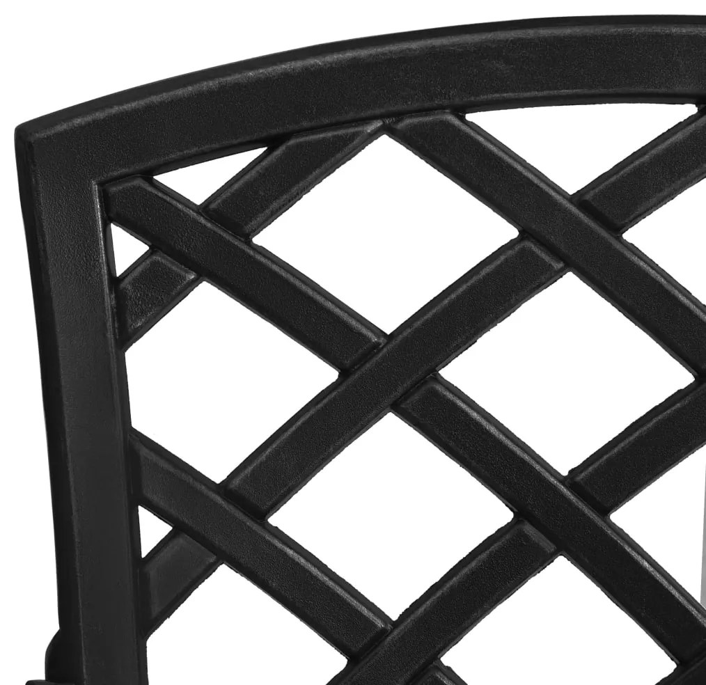 vidaXL Καρέκλες Κήπου 2 τεμ. Μαύρες από Χυτό Αλουμίνιο