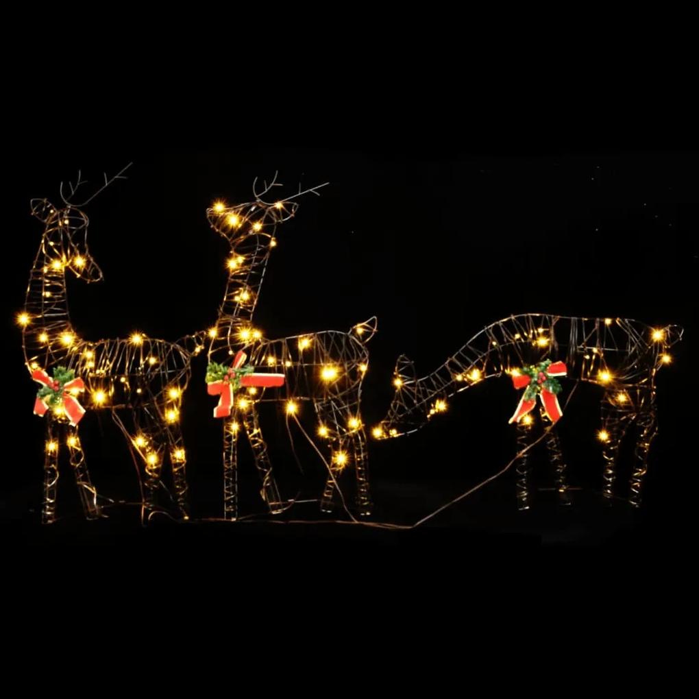 vidaXL Χριστουγεννιάτικοι Τάρανδοι 2 τεμ. 180 LED Θερμό Λευκό Ρατάν