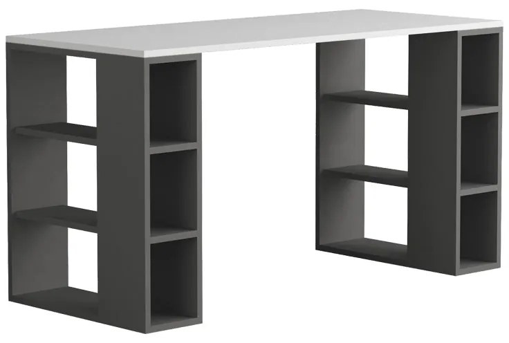 Γραφείο Colmar pakoworld σε λευκή-ανθρακί απόχρωση 140x60x75εκ
