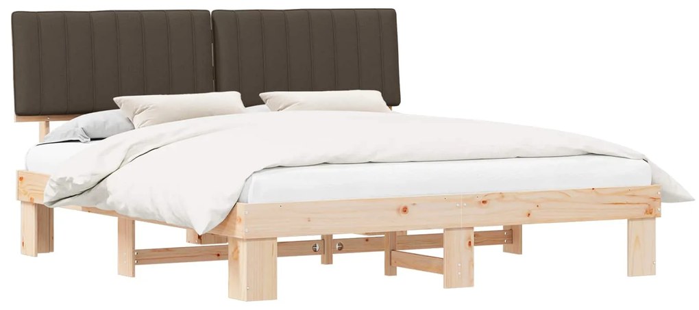 vidaXL Σκελετός Κρεβατιού με Επενδεδυμένο Κεφαλάρι Taupe 180 x 200 cm