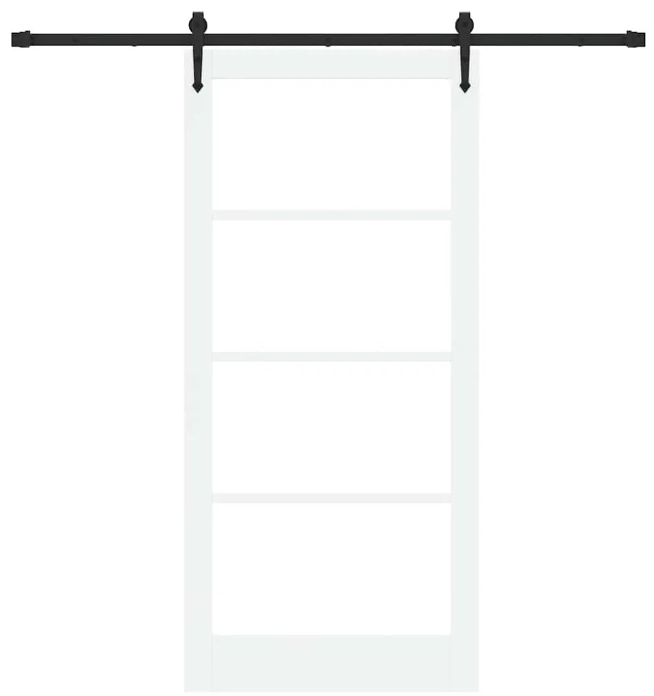 vidaXL Ολισθητή Πόρτα Χειροκίνητος Λευκό 93 x 202 cm Ξύλο και μέταλλο