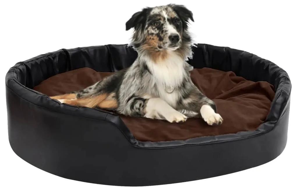 Κρεβάτι Σκύλου Μαύρο/Καφέ 99 x 89 x 21 εκ. Βελουτέ/Συνθ. Δέρμα - Μαύρο