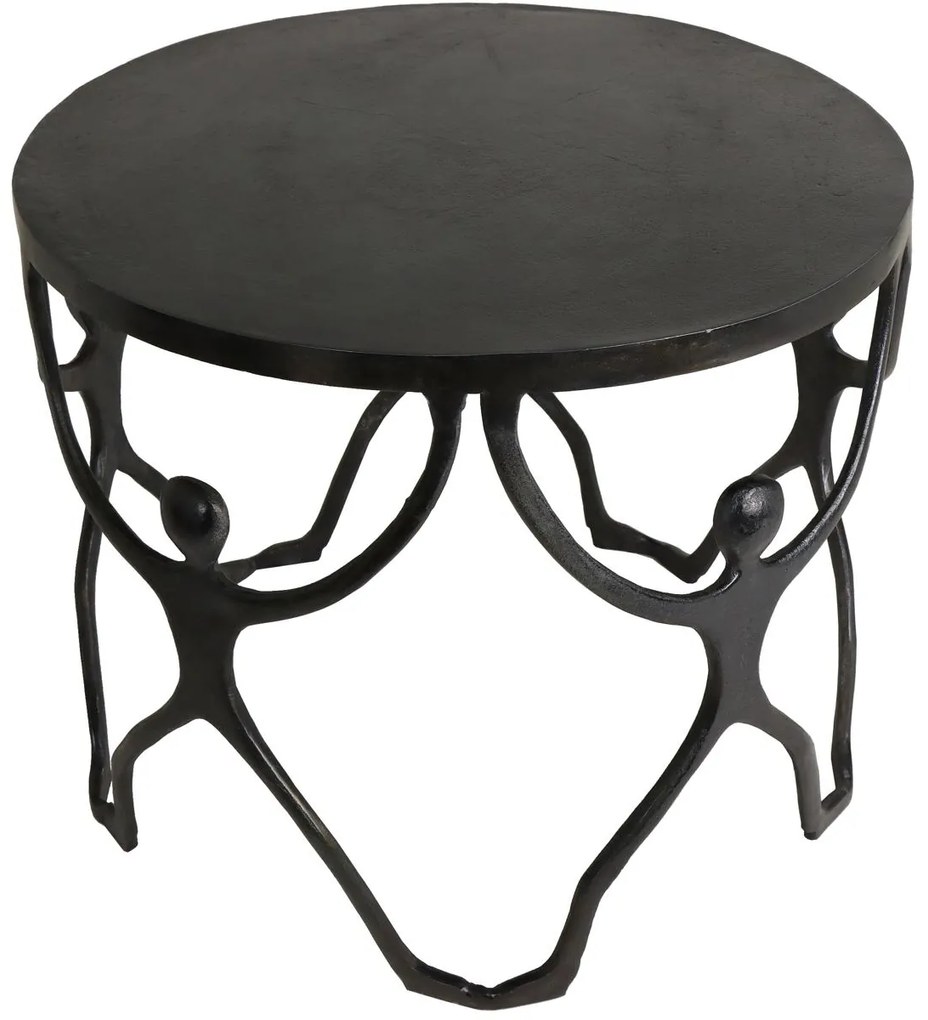 Τραπεζάκι ArteLibre Άνθρωποι Μαύρο Αλουμίνιο 58x58x49cm Σετ 2Τμχ