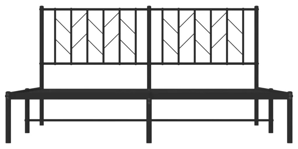 vidaXL Πλαίσιο Κρεβατιού με Κεφαλάρι Μαύρο 160 x 200 εκ. Μεταλλικό