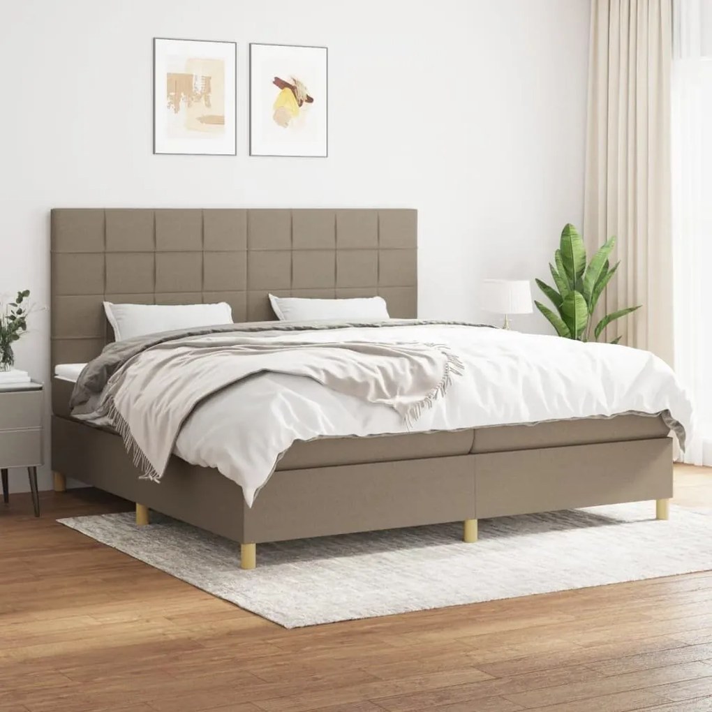 ΚΡΕΒΑΤΙ BOXSPRING ΜΕ ΣΤΡΩΜΑ TAUPE 200X200 ΕΚ. ΥΦΑΣΜΑΤΙΝΟ 3142365