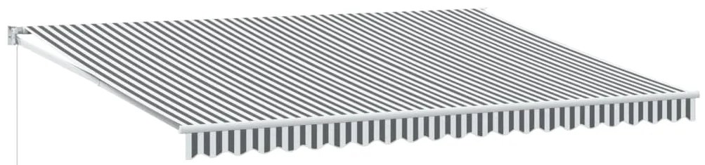 vidaXL Τέντα Πτυσσόμενη Ανθρακί και Λευκή 5x3 μ. Ύφασμα και Αλουμίνιο
